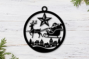 Santa Reindeer Laser Cut Christmas, a Seasonal Illustration by CraftArtStudio (Thumbnail 2 of 3)