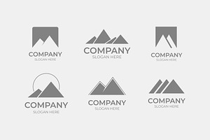 Minimalist mountain logo collection