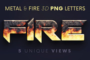 Metal & Fire - 3D Lettering, a Graphic by MIIM (Thumbnail 1 of 8)