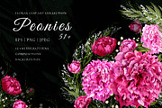 Realistic Peonies ClipArt & Patterns, an Object Graphic by Graphic Art (Thumbnail 1 of 10)