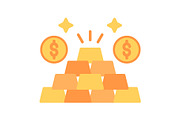 Gold Stack Flat Icon, a Duotone Icon by Pexelpy (Thumbnail 2 of 3)