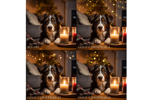 Gold Christmas Bokeh Overlays