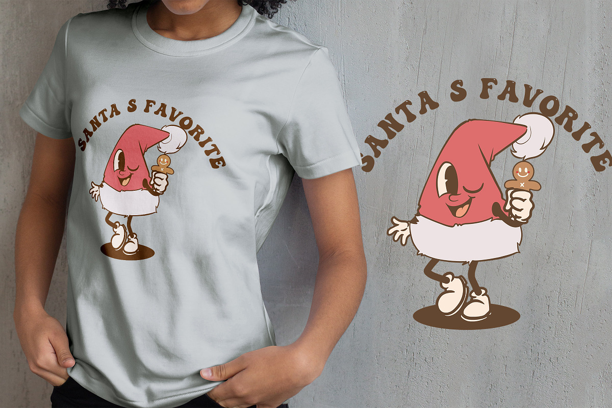 Christmas Santa Hat Vintage Cartoon, an Illustration by vectstudio (Photo 2 of 5)