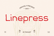 Linepress, a Script Font by Pinisi ART (Thumbnail 1 of 10)