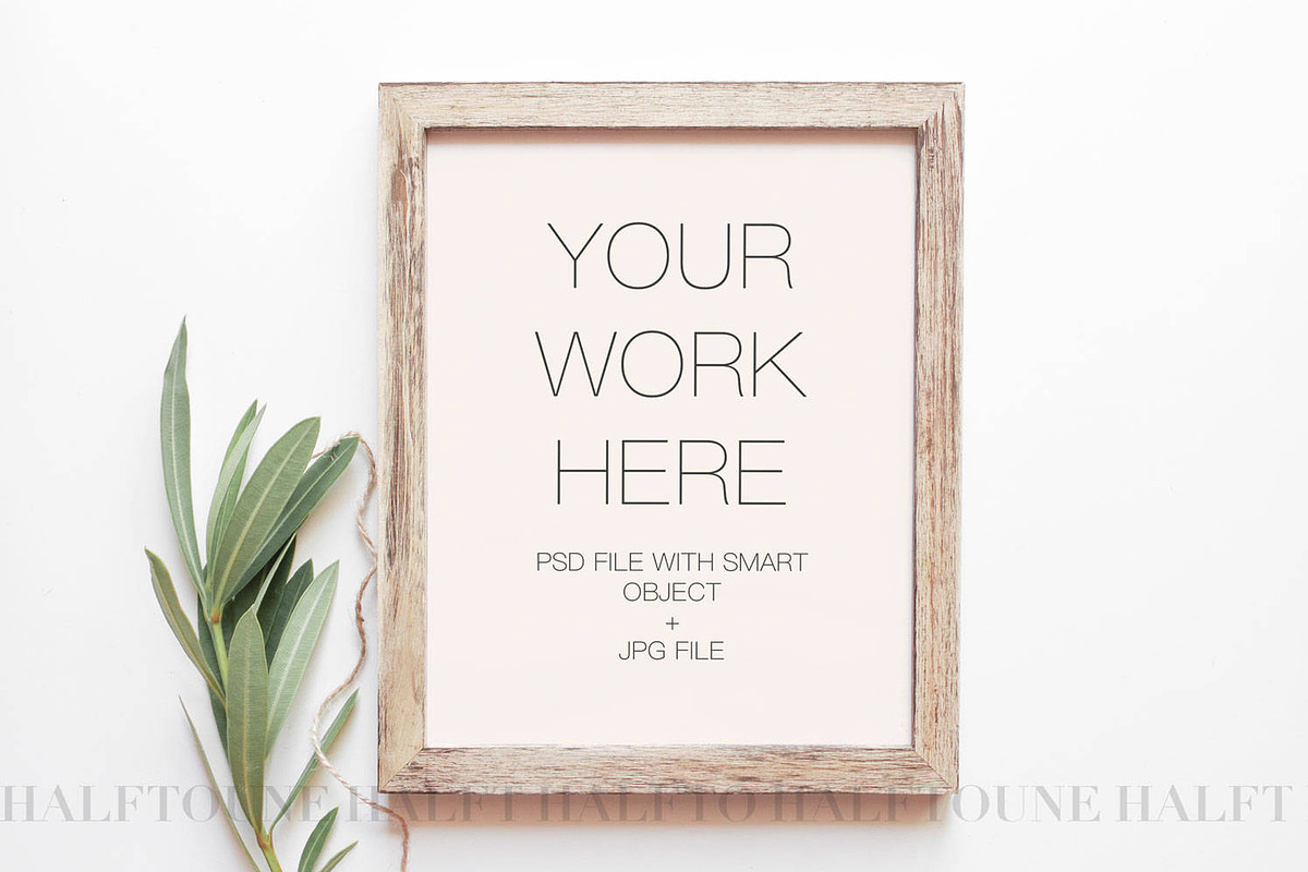 Rustic Wooden Frame Mockup, a Poster Template by HALFTOUNE