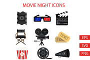 Movie Night Icons, an Illustration by Milota (Thumbnail 1 of 3)