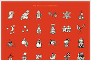 150 Hand Drawn Elements -Christmas-, a Decorative Illustration by Michael Rayback Design (Thumbnail 2 of 4)