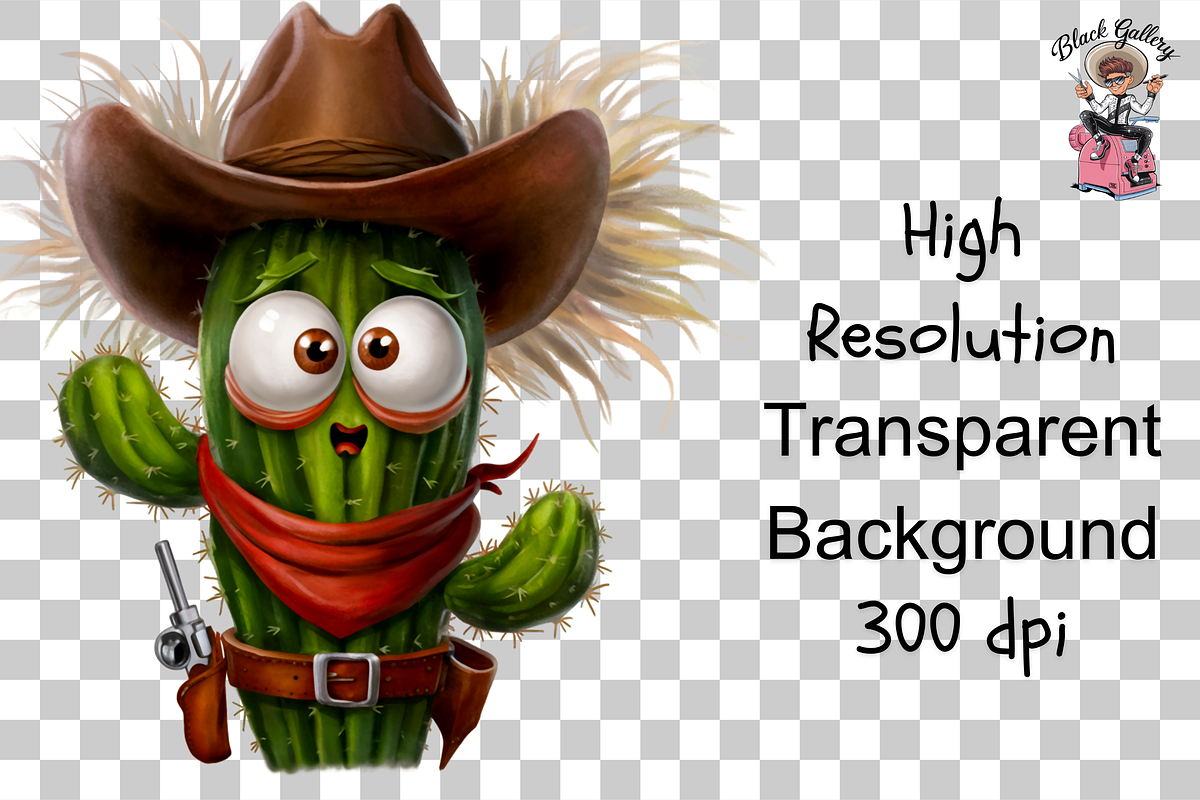 Cactus with Cowboy Hat PNG Bundle, a Graphic by Clipart Bloom (Photo 12 of 15)