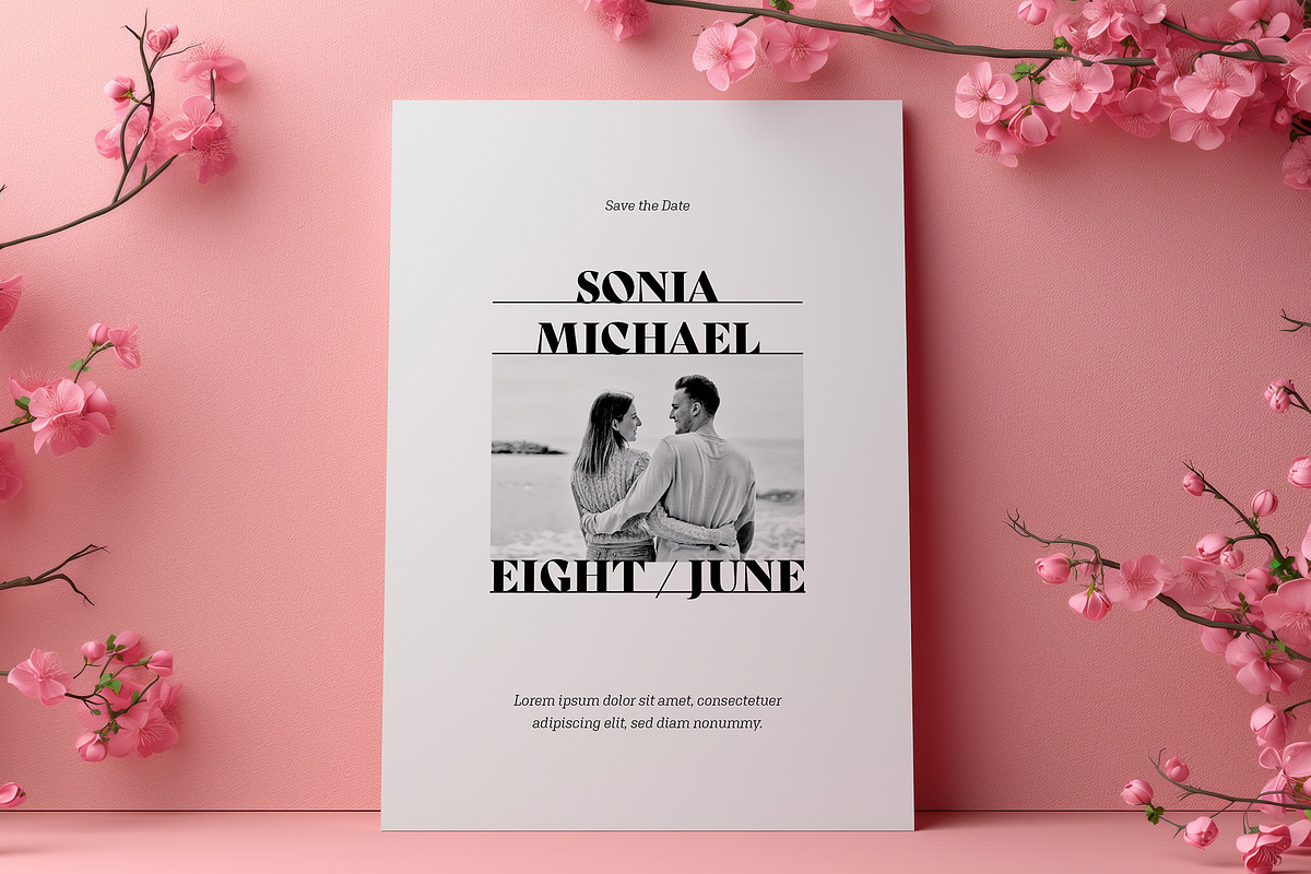 Minimalist 5x7 Wedding Card preview 2