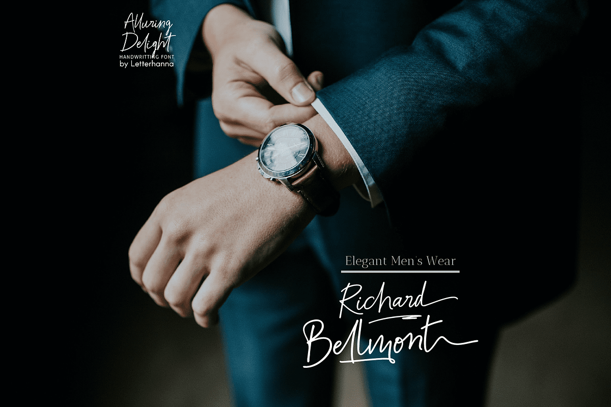Alluring Delight Font, a Handwritten Font by Letterhanna Studio (Photo 2 of 13)