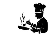 High-quality chef cooking silhouette, an Illustration by Amazin_art (Thumbnail 5 of 31)