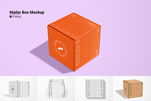 Small Square Mailer Box Mockup