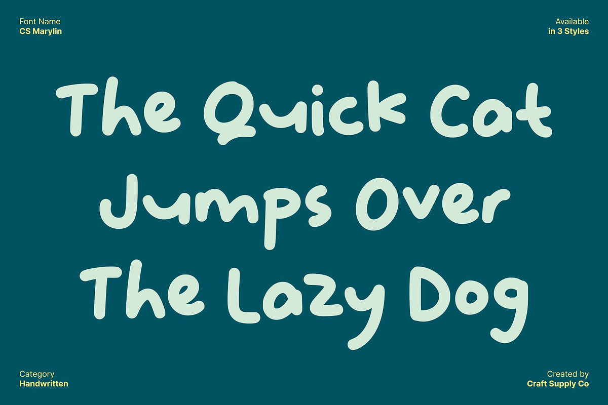 CS Marylin – Cute Handwritten Font, a Handwritten Font by Craft Supply Co. (Photo 5 of 8)