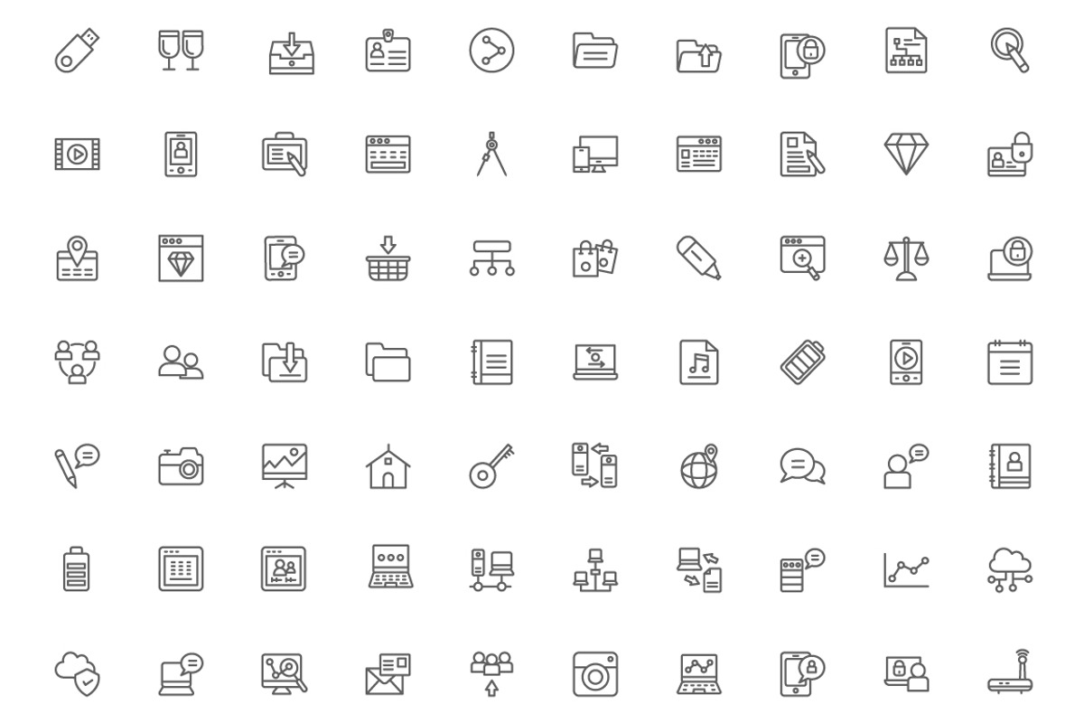 260 Web Design Line Icons, an Outline Icon by Vectors Market (Photo 4 of 4)