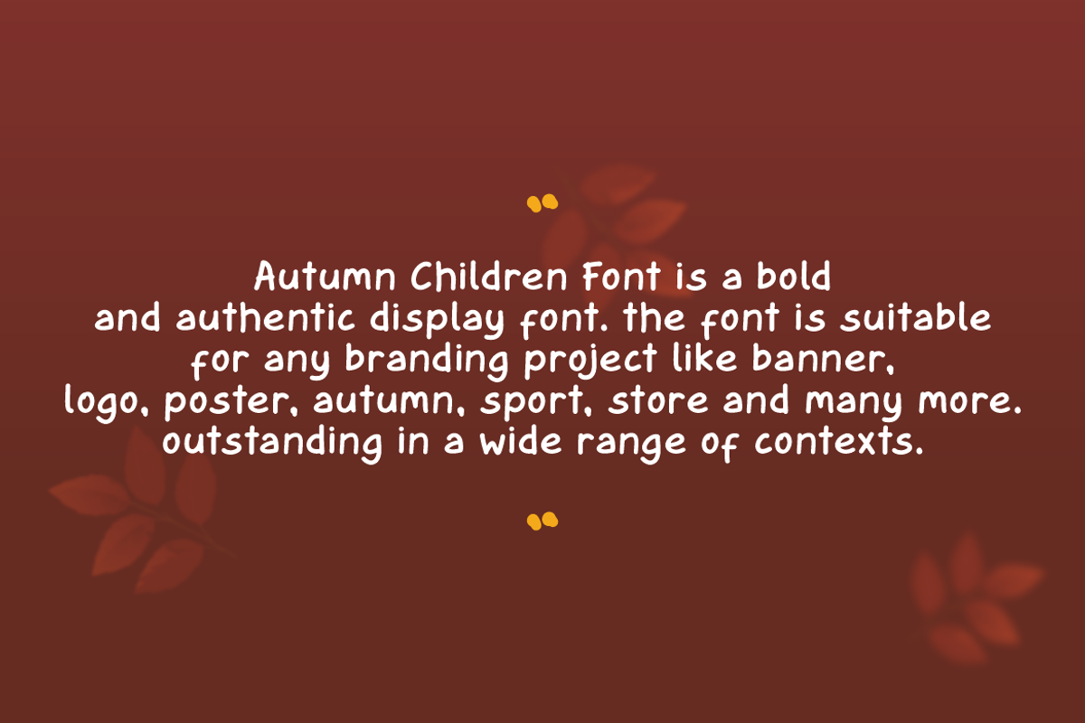 Autumn Children - Display Font, a Handwritten Font by QR Design Studio (Photo 7 of 10)