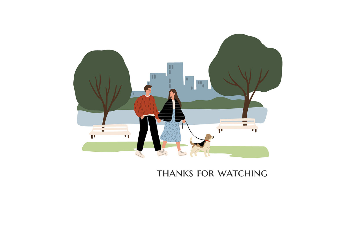 People and dogs in park illustration, a Person Illustration by LyubovZaytseva (Photo 22 of 22)