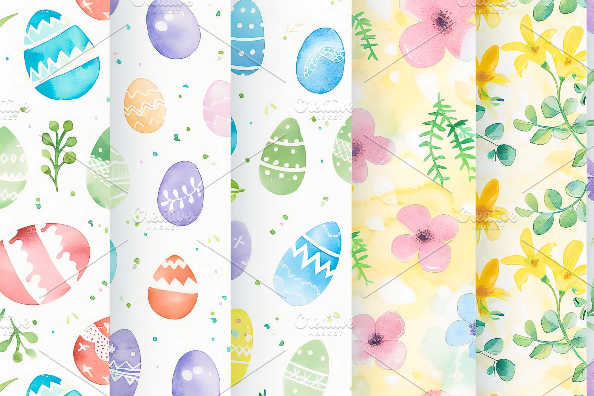 Watercolour easter papers bundle, an Illustration by VetalStock (Photo 4 of 8)