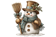 Cozy Snowman Clipart JPG, an Illustration by Memories By Lea (Thumbnail 12 of 17)
