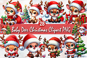 Baby Deer Christmas Sublimation Clip, an Illustration by SVGArt (Thumbnail 1 of 8)