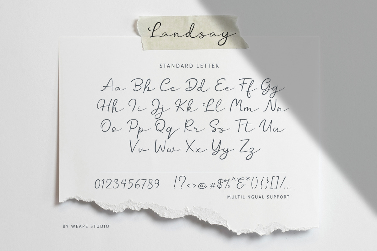 Landsay - Stylish Signature Font, a Script Font by Weape Studio (Photo 9 of 9)