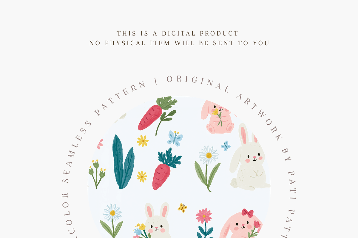 Cute Baby Bunny Seamless Pattern, a Pattern Graphic by Pati Charm Studio