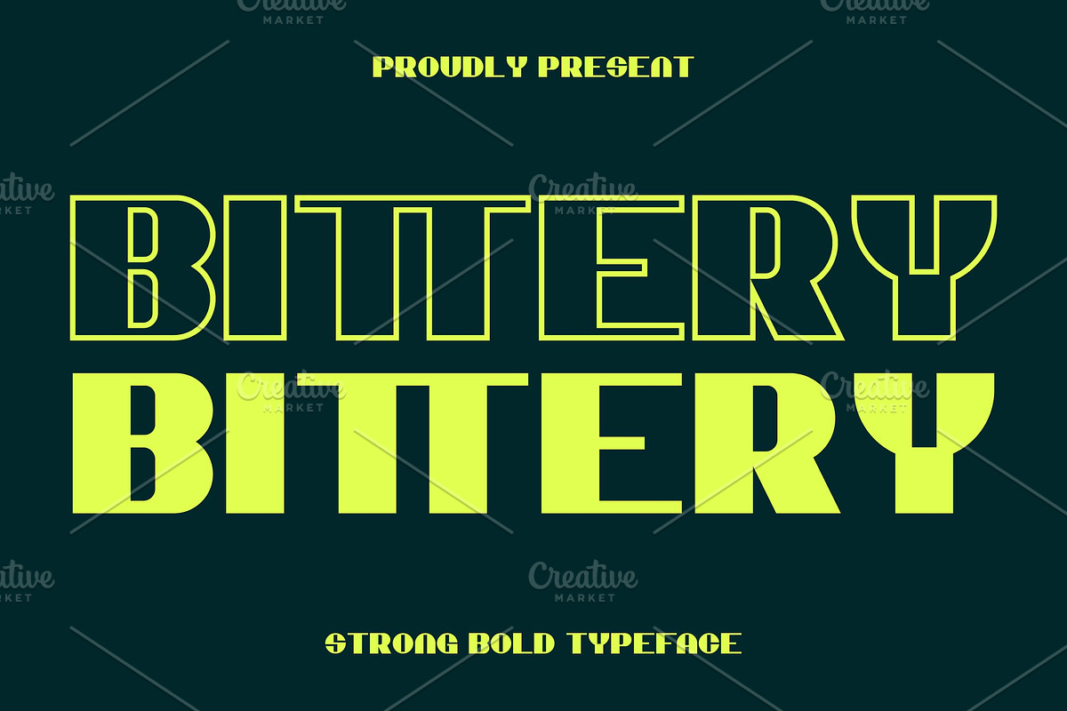 Bittery Strong Font, a Sans Serif Font by Artiveko (Photo 1 of 8)