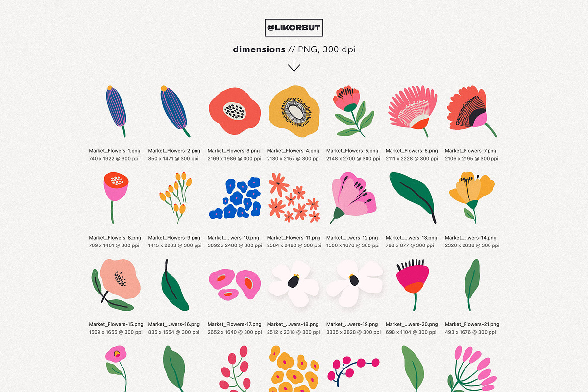 Abstract Floral Market Graphics, a Decorative Illustration by likorbut (Photo 8 of 11)