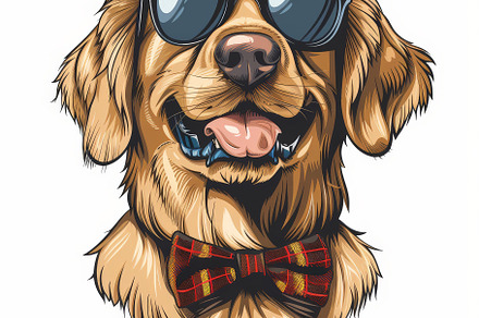 Cute funny stylish quirky golden ret, an Abstract Photo by Pixeness