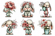 Bunny and Flowers Clipart Png, an Illustration by Daily.Designs (Thumbnail 6 of 7)