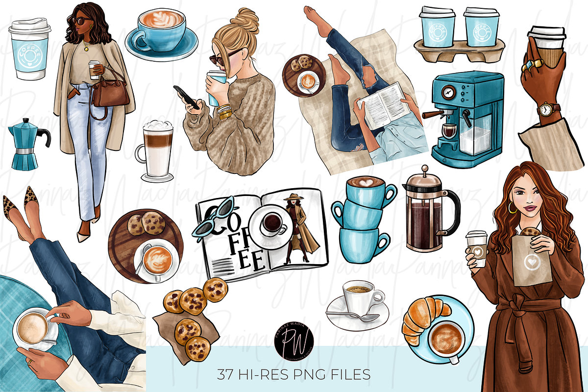 Coffee & cookies clipart bundle png, a Food Illustration by Parinaz Wadia Design (Photo 2 of 10)