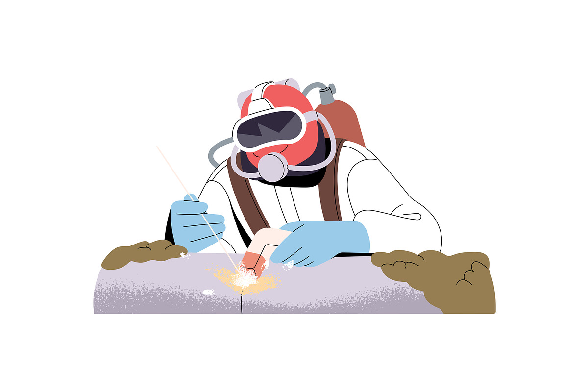 Welders work with metal set, a Work Illustration by PaperTrident (Photo 9 of 9)