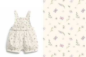 Floral summer kids ditsy pattern