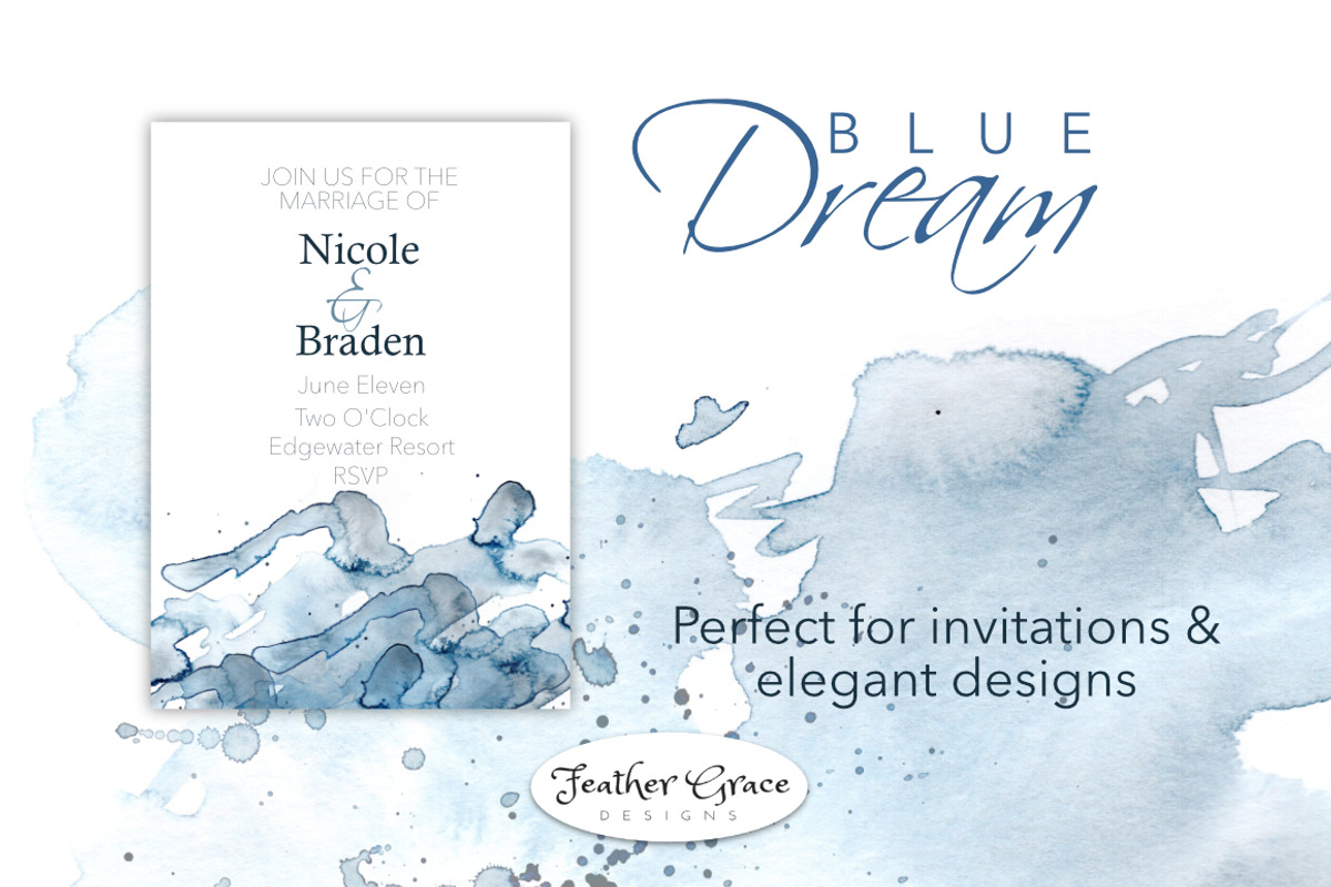 Blue Watercolor Washes+Papers, an Illustration by Feather Grace Designs (Photo 6 of 7)