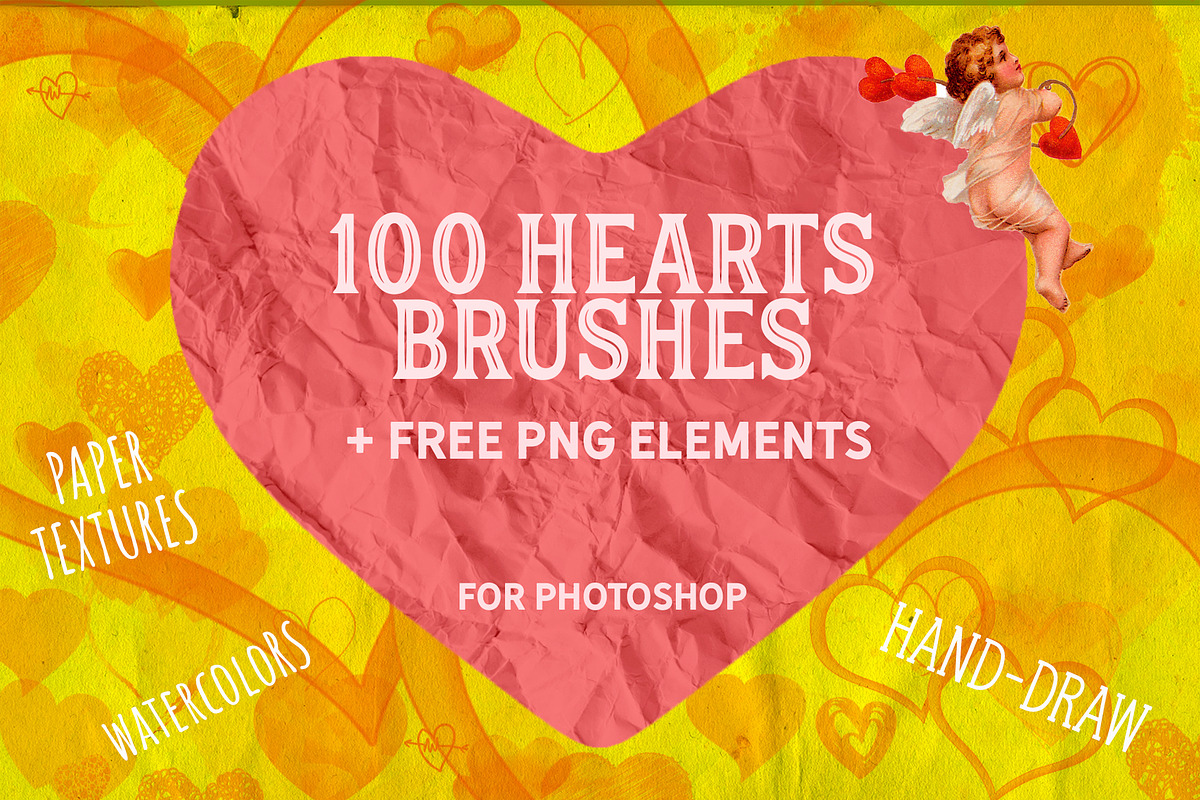 HEART BRUSHES +100 & FREE ELEMENTS, a Brush Add-On by Alexiva (Photo 1 of 5)
