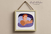 Night with the phon Vector Clipart, a Person Illustration by Universe Mary (Thumbnail 4 of 8)