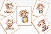 Whimsical Summer Pig Clipart, an Illustration by DreamArtGraphic (Thumbnail 7 of 8)