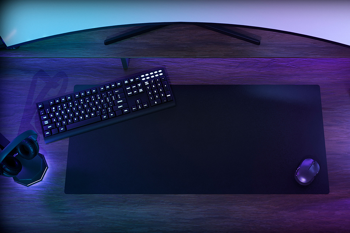 Gaming Room Desk Mat Mockup, a Wearable Device Mockup by McLittle Stock (Photo 2 of 2)