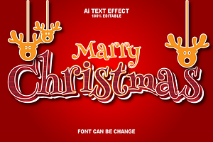 Marry Christmas 3D Text Effect