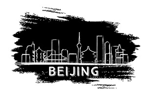 Beijing Skyline Silhouette.