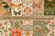 Embroidered Floral & Fauna Patterns, a Pattern Graphic by Maishop (Thumbnail 1 of 3)