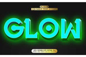 Glowing Vector 3d Editable Text