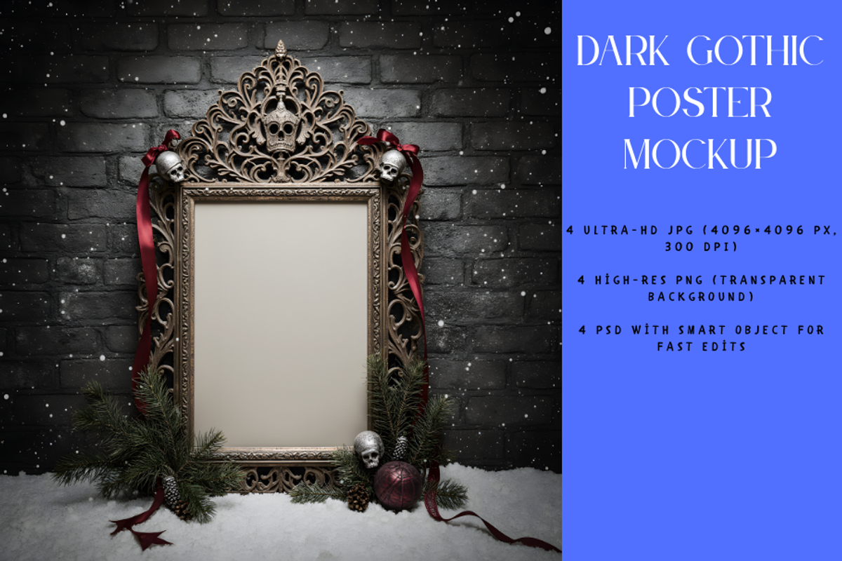 Dark Gothic Poster Mockup, a Mockup by StormDigitalArt (Photo 2 of 2)