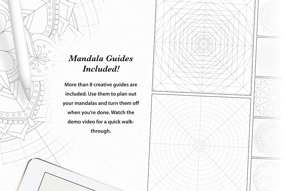 Procreate Mandala Creator Kit, a Plug-in Add-On by Drifter Studio (Photo 5 of 6)