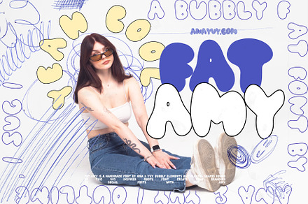 FAT AMY | 2000s bubbly graffiti font, a Font by ana & yvy