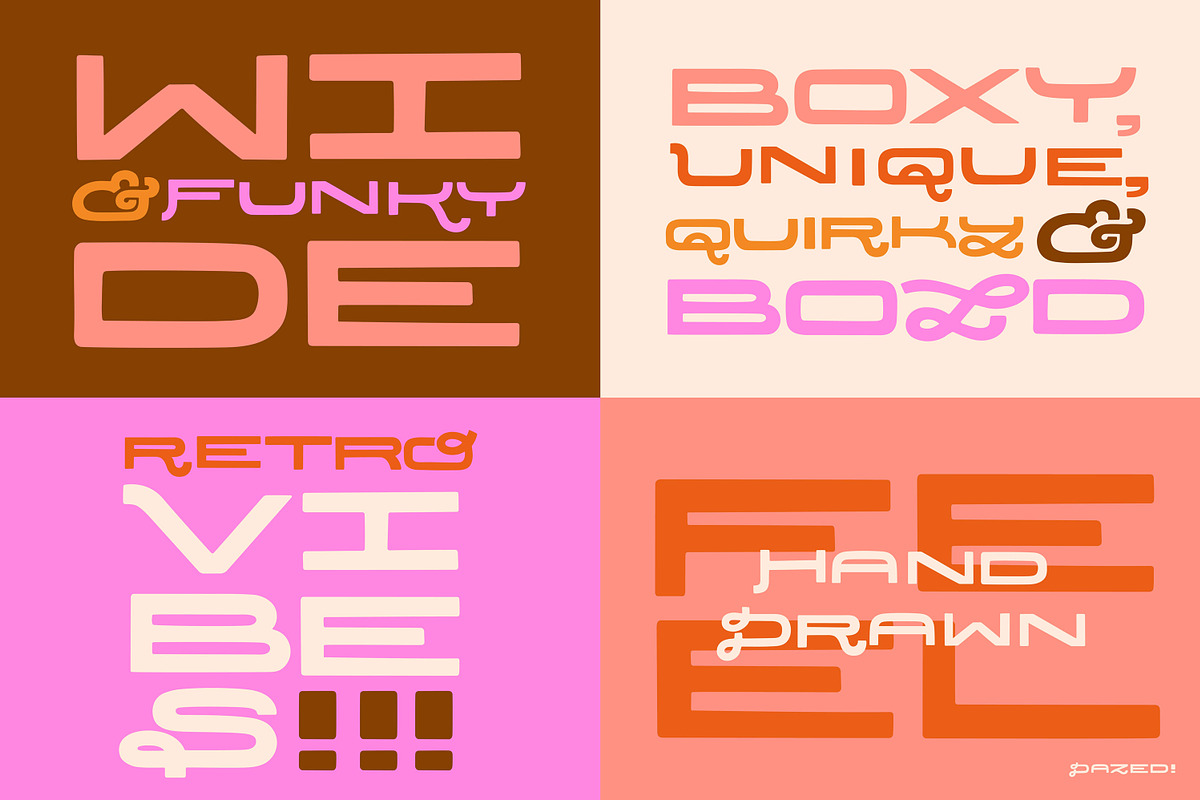 Dazed! A Quirky Retro Font & Extras, a Sans Serif Font by Jaclyn Caris (Photo 3 of 16)