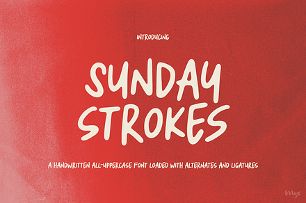 Sunday Strokes — All Uppercase Font, a Handwritten Font by Mix Fonts