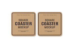 Square Coaster Mockup Set Template, a Product Mockup by graphypix