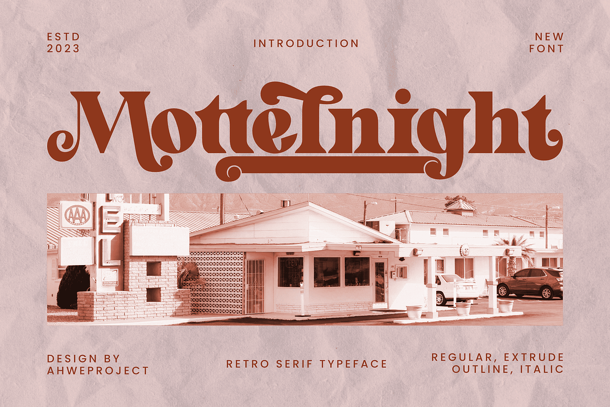 Mottelnight, a Serif Font by ahweproject (Photo 1 of 11)