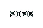 2026 Number Typography Vector Set, a Work Illustration by Vectorium Studio (Thumbnail 3 of 20)