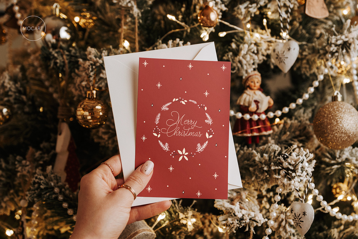 Christmas postcard mockup set 1 v2, a Print Template by Mocart (Photo 7 of 14)